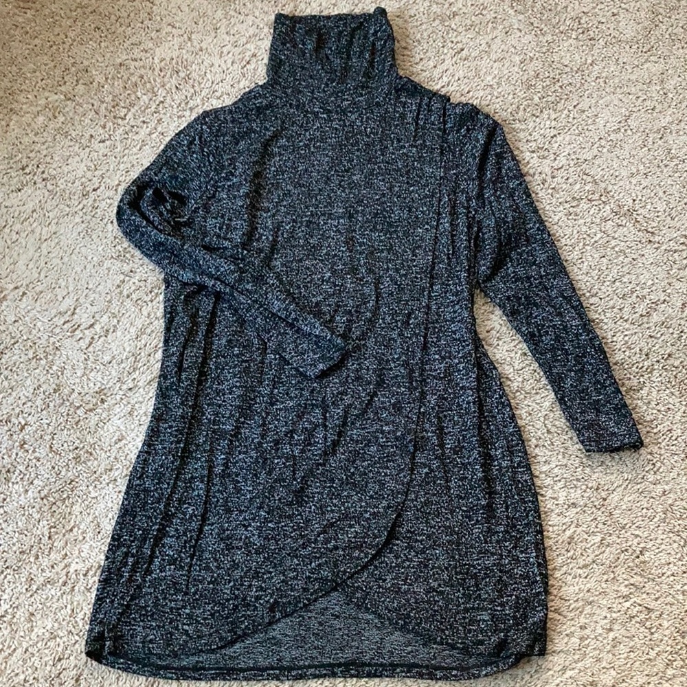 Seraphine charcoal maternity and nursing turtleneck sweater